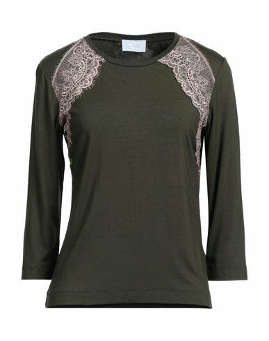 Clips More Woman T-shirt Military green Viscose, Elastane, Polyamide Cover