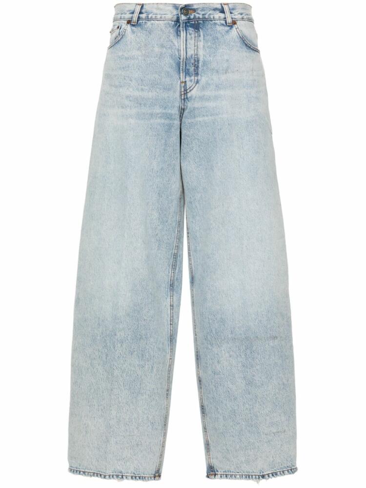 Haikure distressed wide-leg jeans - Blue Cover