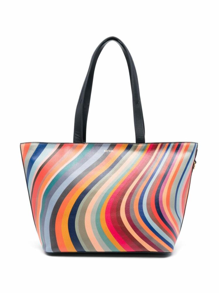 Paul Smith swirl-print leather tote bag - Blue Cover