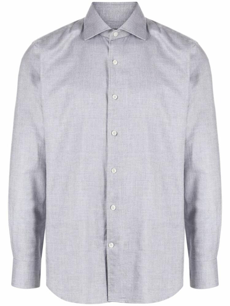 Man On The Boon. Albini herringbone shirt - Grey Cover