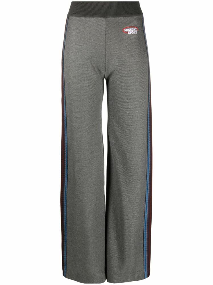 Missoni logo-patch knitted track pants - Grey Cover