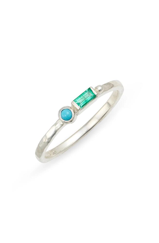 Anzie Cleo Emerald & Turquoise Ring in Silver/Green/Blue Cover