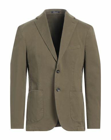 Iesse Man Blazer Military green Cotton, Elastane Cover