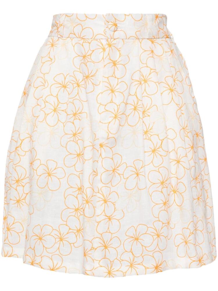 Bambah Yellow Daisy Mini Skirt - White Cover