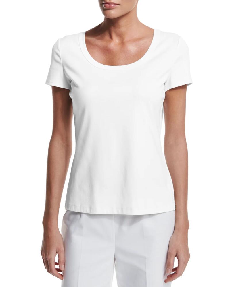 Lafayette 148 New York Cotton-Stretch Basic Tee Cover