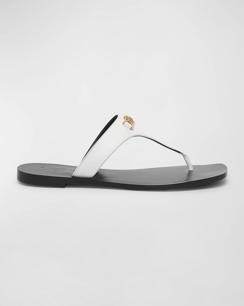 Versace Medusa Leather Flat Thong Sandals Cover