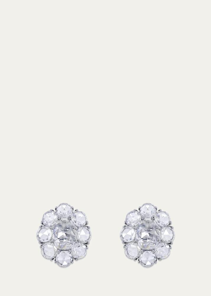 Bayco Platinum Rose Cut Stud Earrings with Diamonds Cover