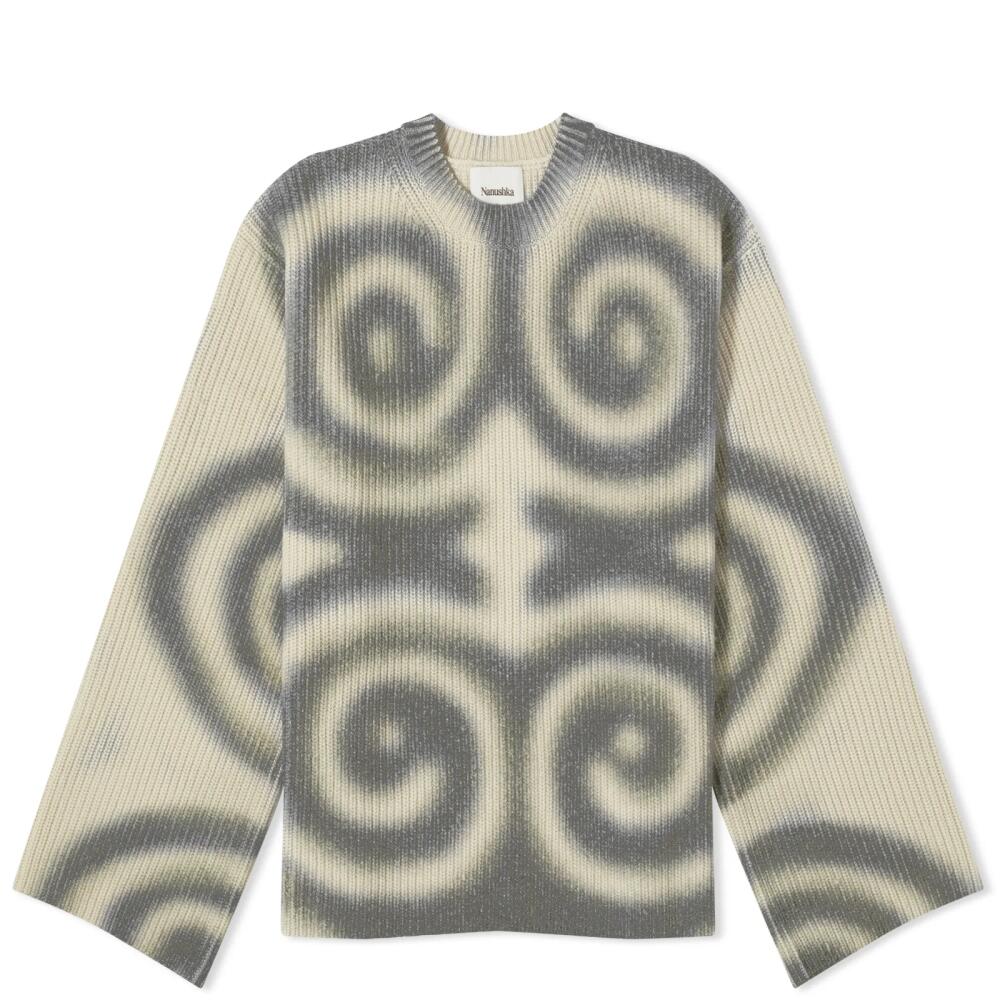 Nanushka Women's Maura Spiral Knit Jumper in Spiral Crème/Black Cover