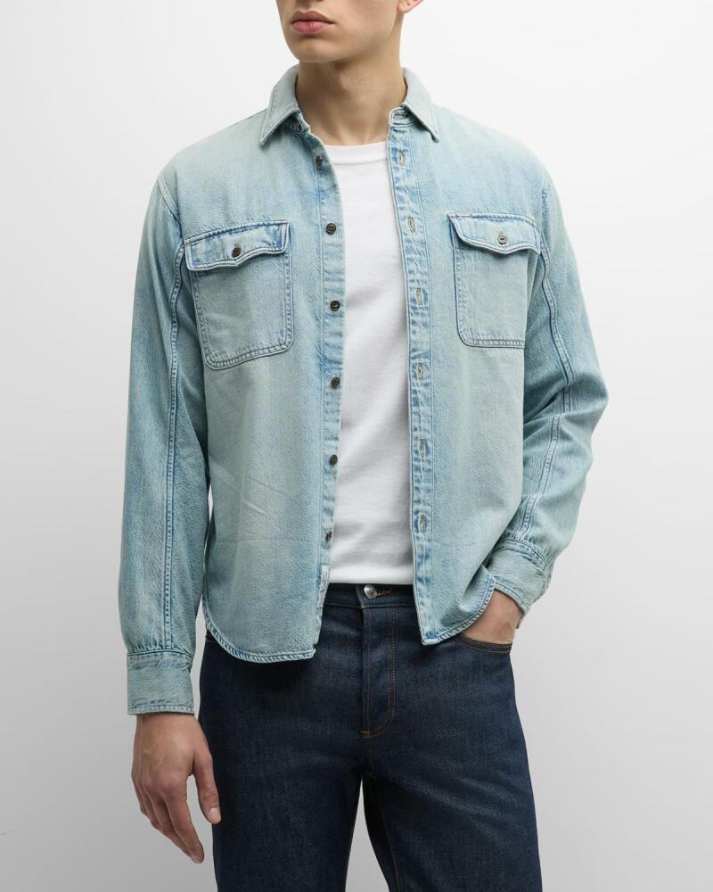 Rag & Bone Men's Jack Denim Engineered Button-Down Shirt Cover