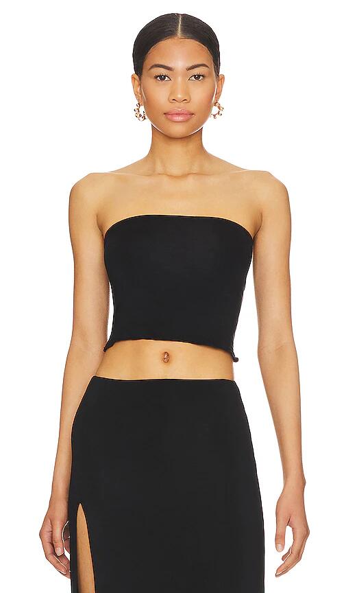 Indah Minimal Bandeau Top in Black Cover