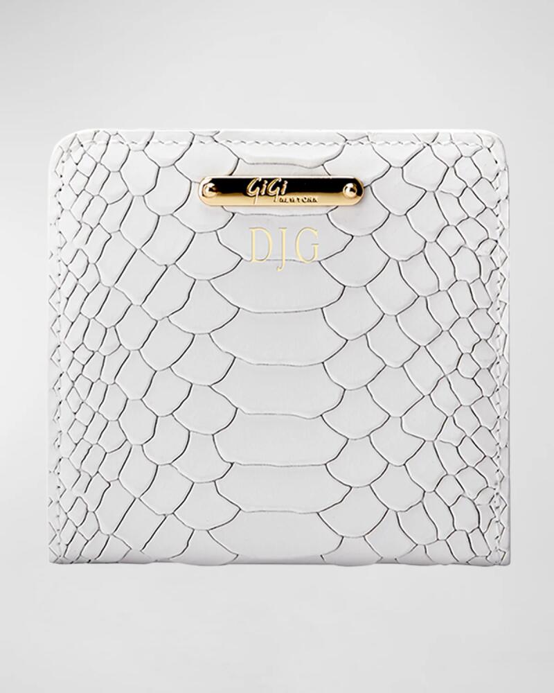 Gigi New York Python-Embossed Leather Mini Folding Wallet Cover