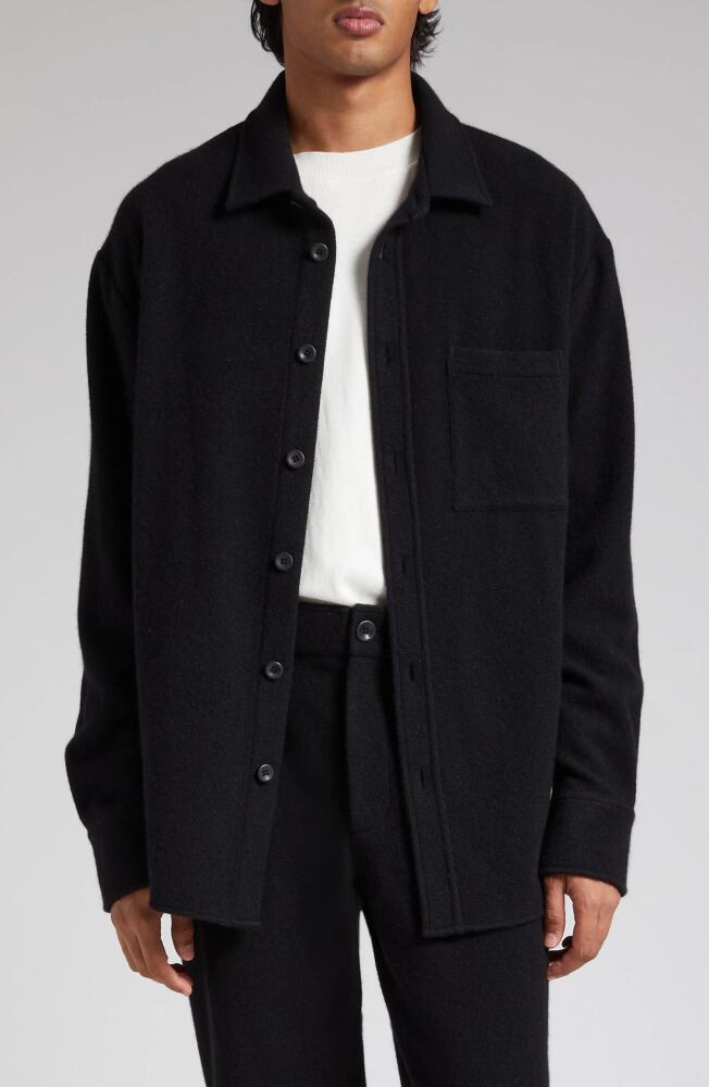 The Elder Statesman Cashmere Overshirt in Black-001 Cover