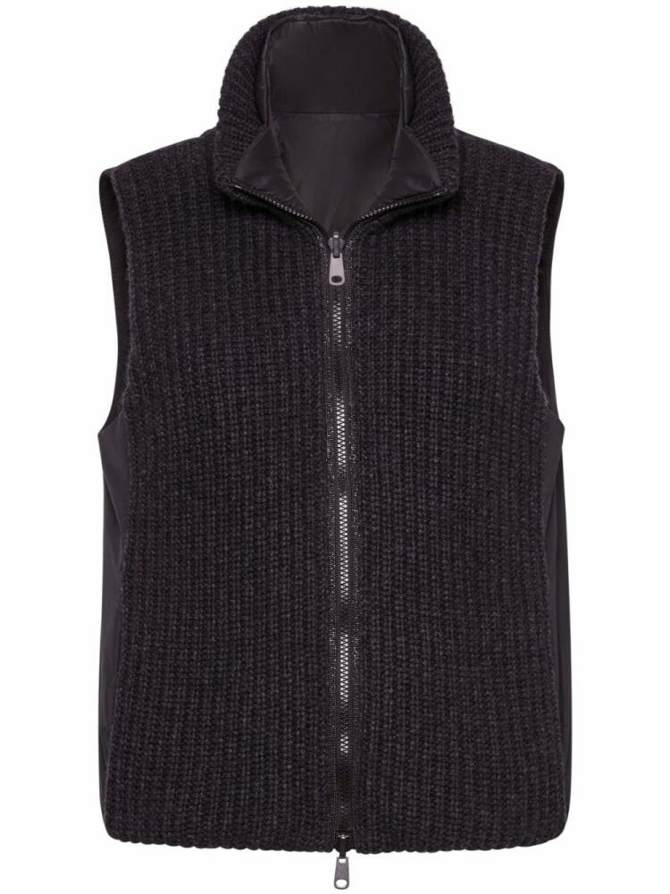 Brunello Cucinelli reversible padded zip-up gilet - Black Cover