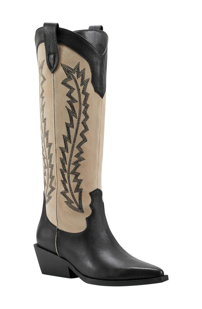 Marc Fisher LTD Roselle Western Boot in Black/Beige Cover