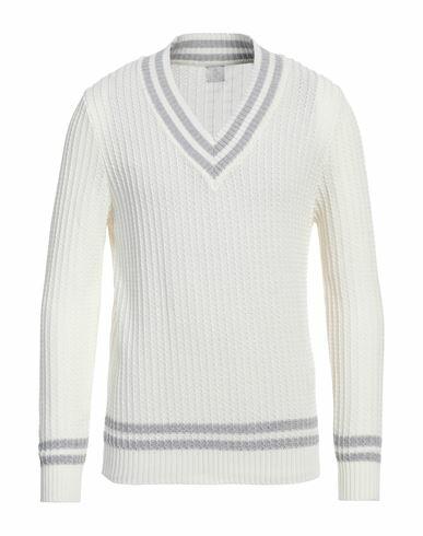 Eleventy Man Sweater White Cotton Cover