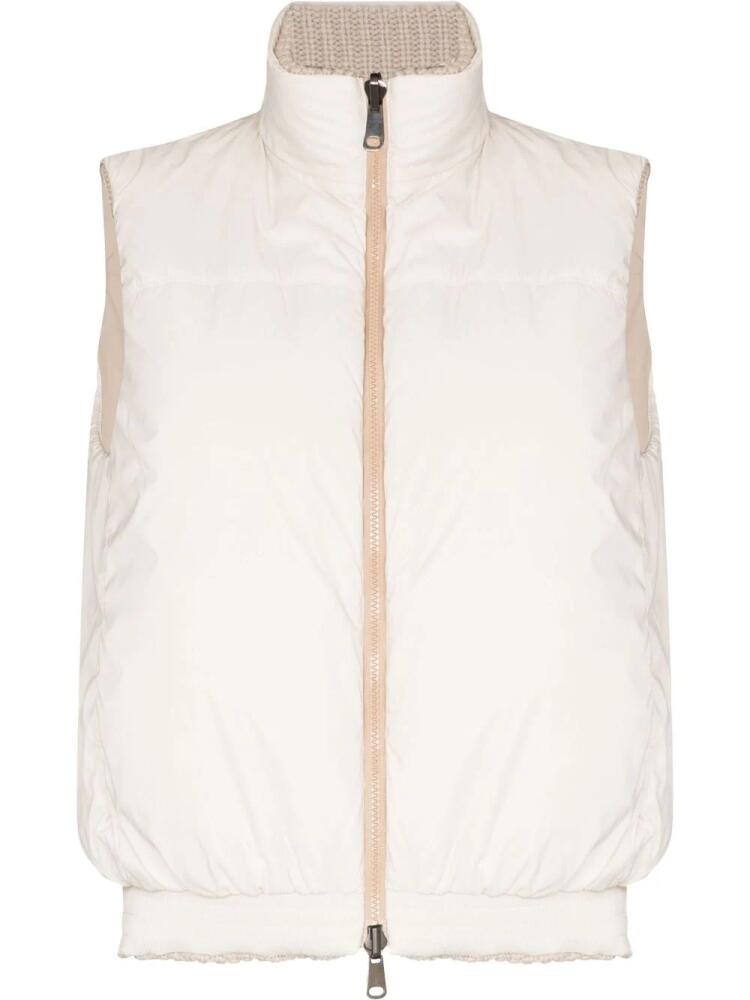 Brunello Cucinelli funnel-neck cashmere gilet - Neutrals Cover