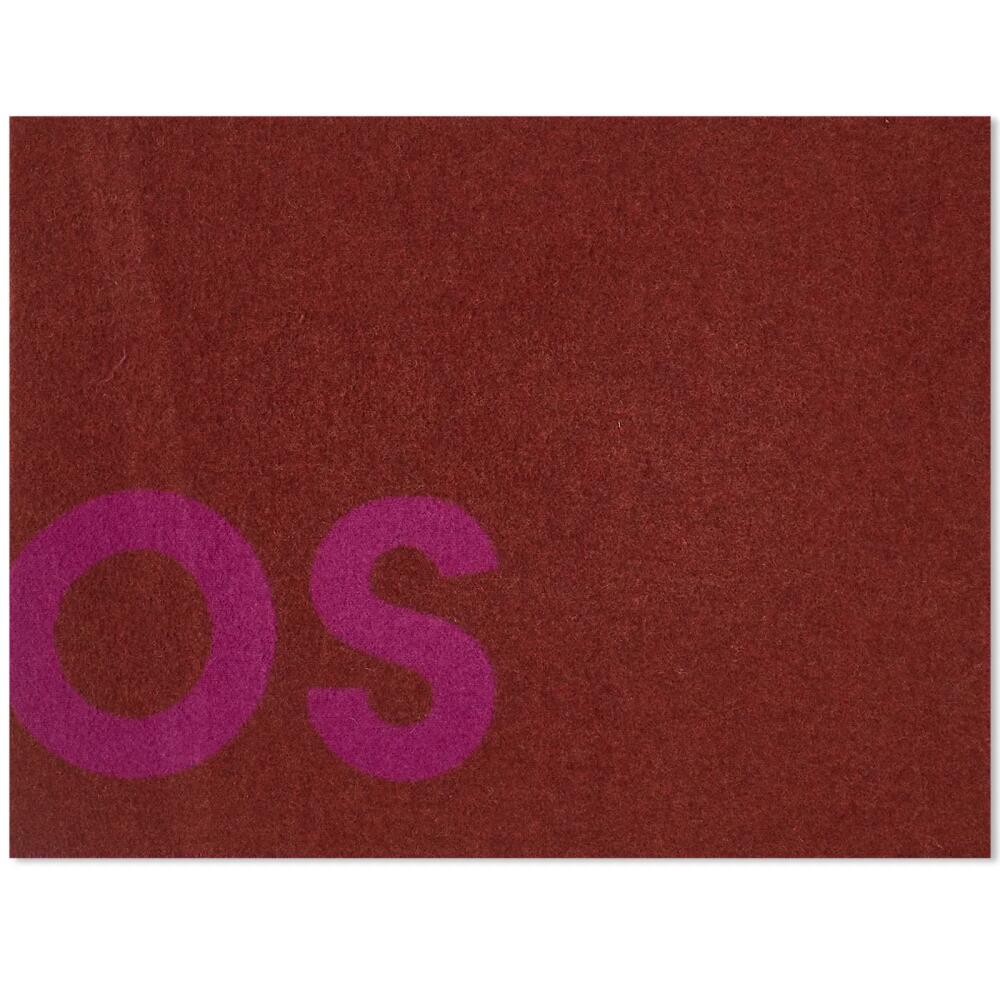 Acne Studios Men's Toronty Logo Contrast Recycled Scarf in Magenta Pink/Maroon Red Cover