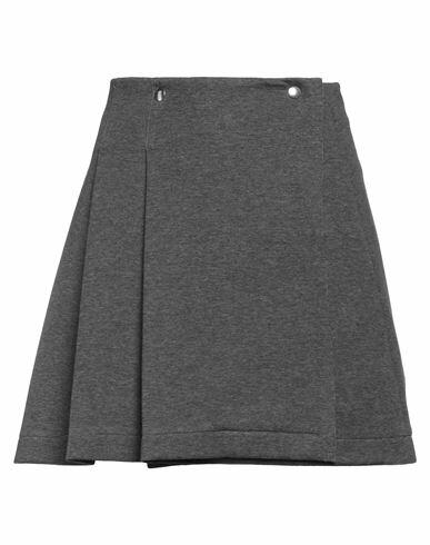 Plan C Woman Mini skirt Grey Cotton, Polyamide Cover