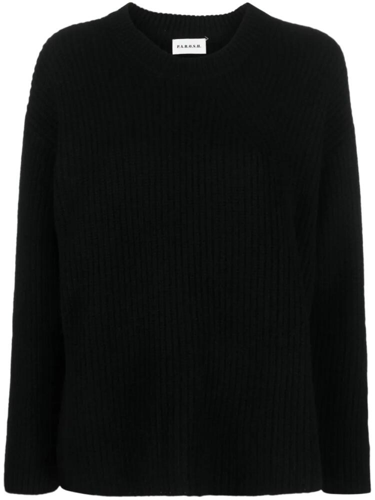 P.A.R.O.S.H. ribbed-knit cashmere jumper - Black Cover