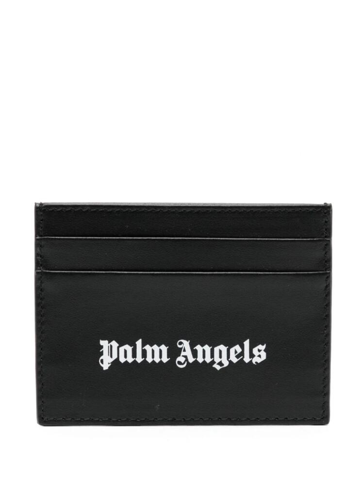 Palm Angels logo-print leather cardholder - Black Cover