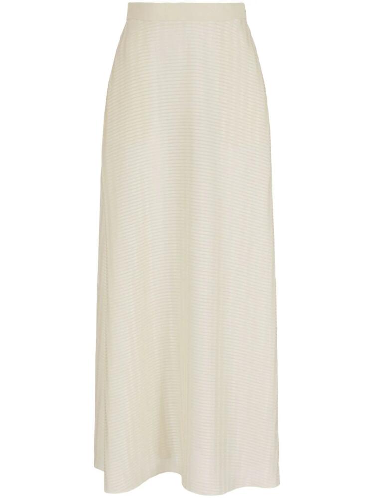 Emporio Armani striped chiffon maxi skirt - Neutrals Cover