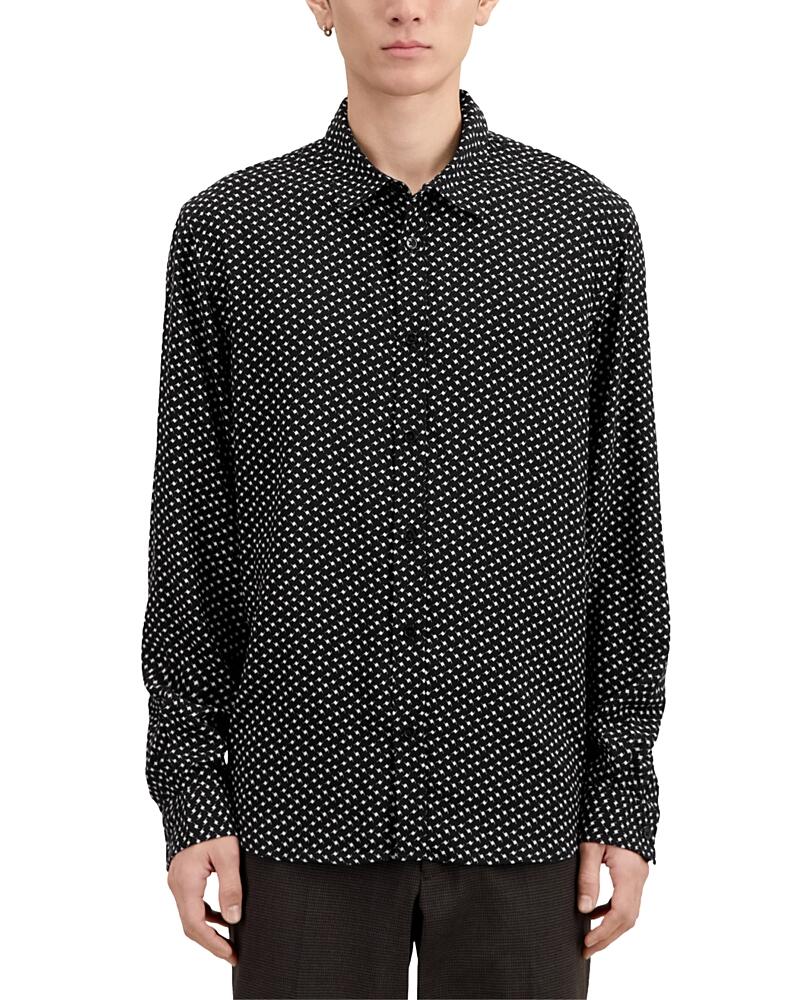 The Kooples Regular Fit Micro Design Button Front Shirt Cover