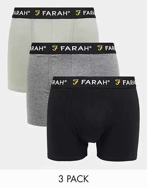 Farah 3 pack boxers in black, khaki and gray Cover