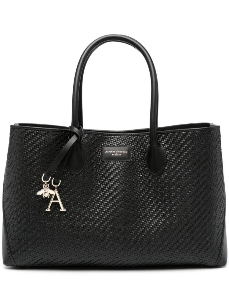 Aspinal Of London London weave leather tote bag - Black Cover