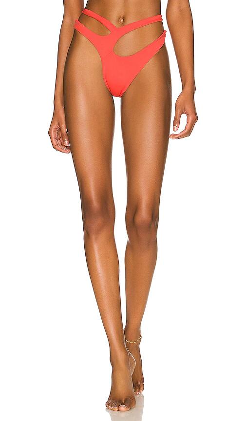 Indah Cora Cutaway Bikini Bottom in Coral Cover