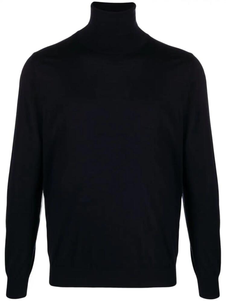 Laneus roll-neck fine-knit jumper - Blue Cover