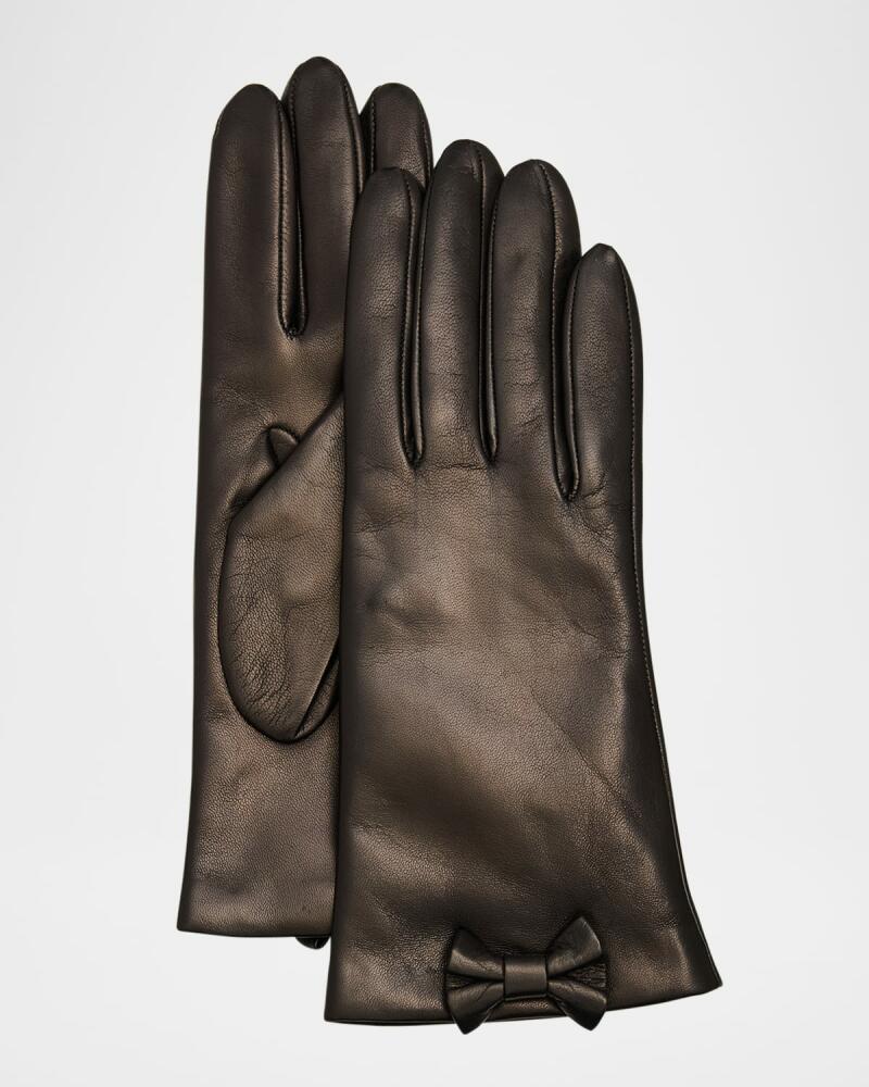 Portolano Shearling Cashmere Gloves W/ Bow Cover