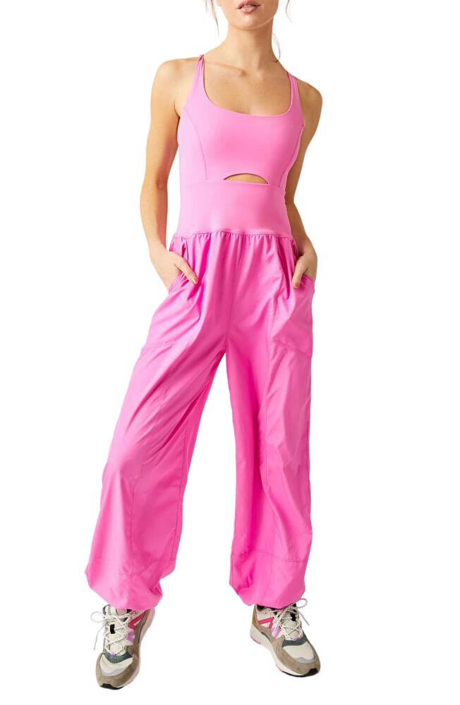 FP Movement by Free People Righteous Runsie Jumpsuit in Magenta Minx Cover