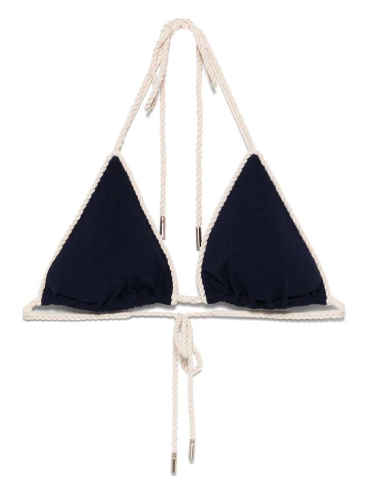 La Perla monogram triangle bikini top - Blue Cover