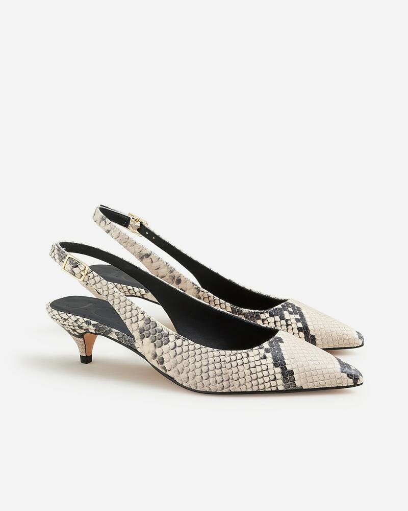 J.Crew Robin kitten heels in snake-embossed Italian leather Cover