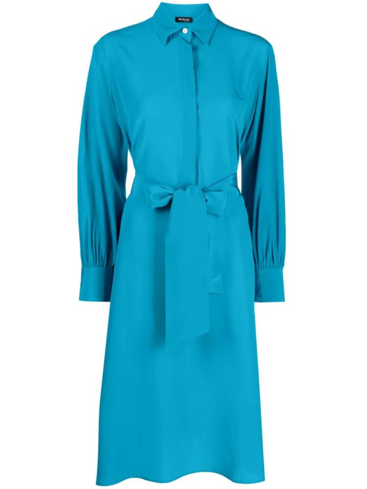 Kiton pussy-bow silk midi dress - Blue Cover