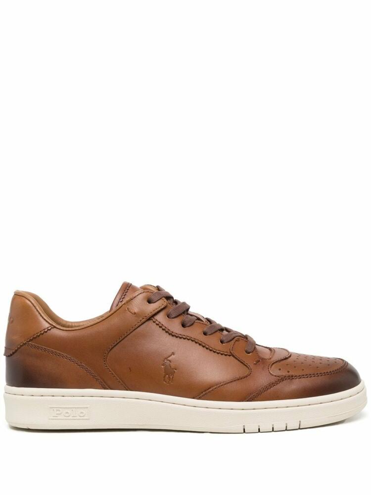 Polo Ralph Lauren debossed logo lace-up sneakers - Brown Cover