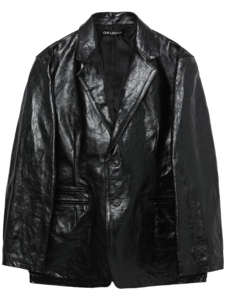 OUR LEGACY single-breasted leather blazer - Black Cover