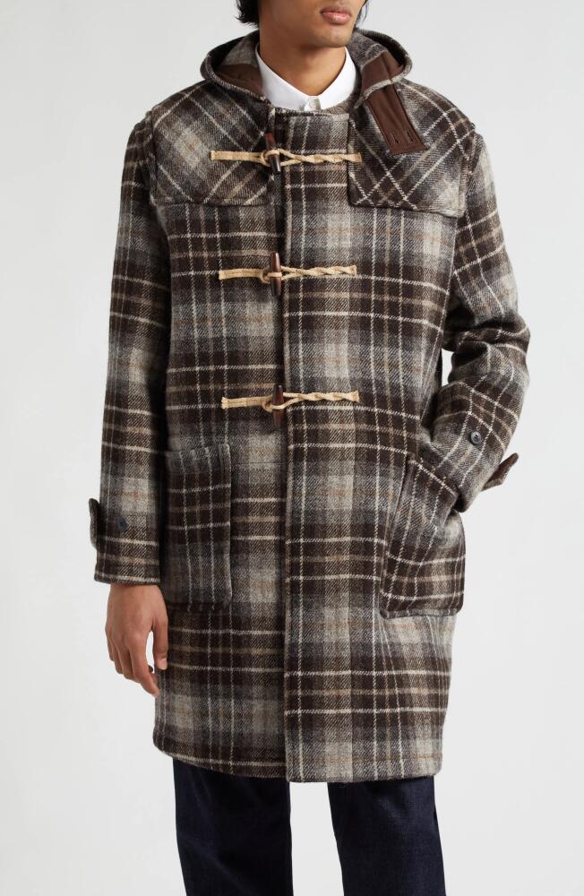 De Bonne Facture x Gloverall Wool Duffle Coat in Undyed Shepherds Check Cover