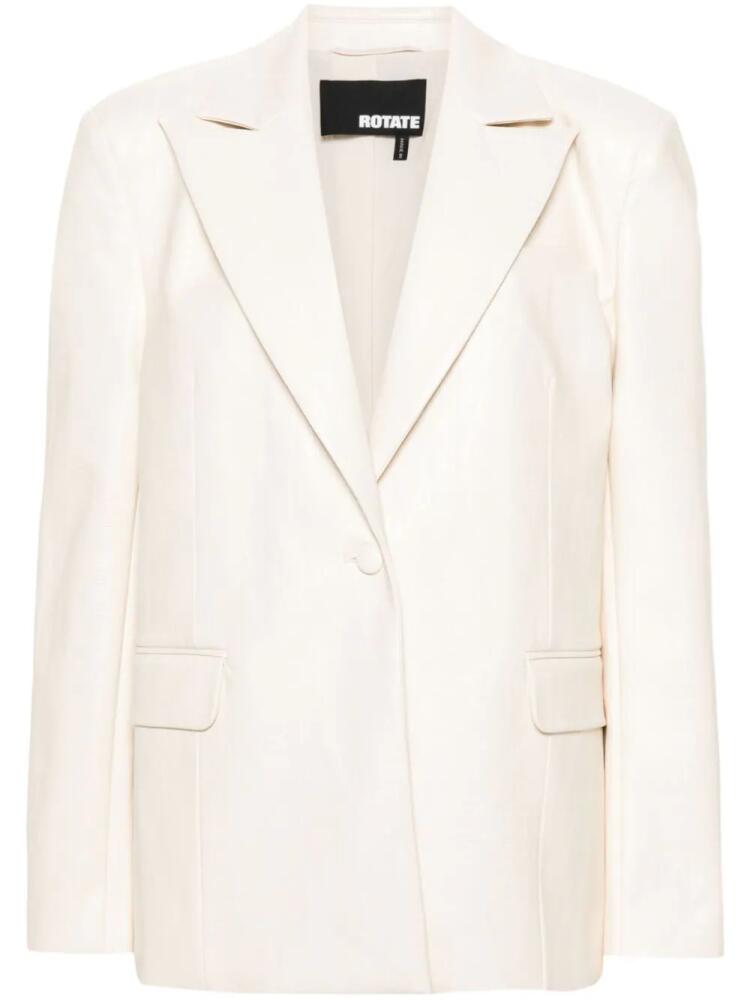 ROTATE BIRGER CHRISTENSEN textured faux-leather single-breasted blazer - Neutrals Cover