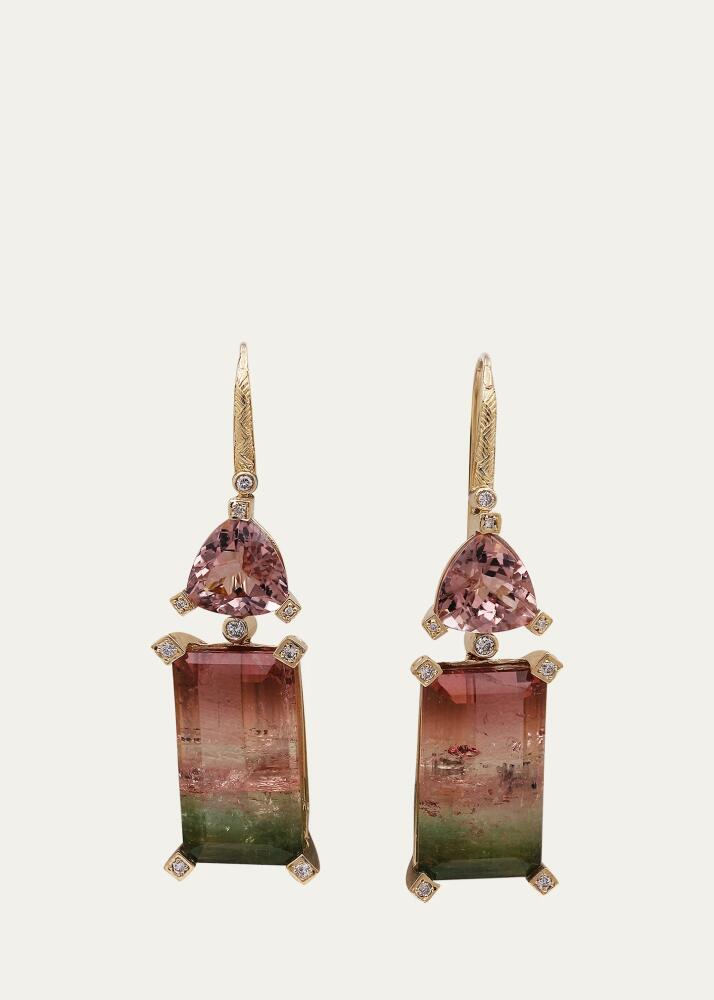 Stephen Dweck Multi Tourmaline and Diamond Earrings in 18K Gold Cover