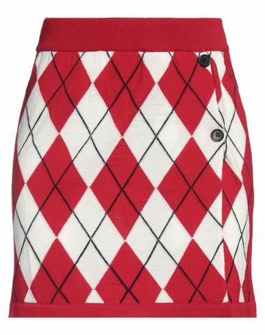 Msgm Woman Mini skirt Red Virgin Wool Cover