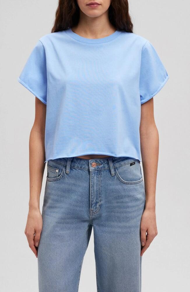 Mavi Jeans Oversize Raw Hem Crop T-Shirt in Vista Blue Cover