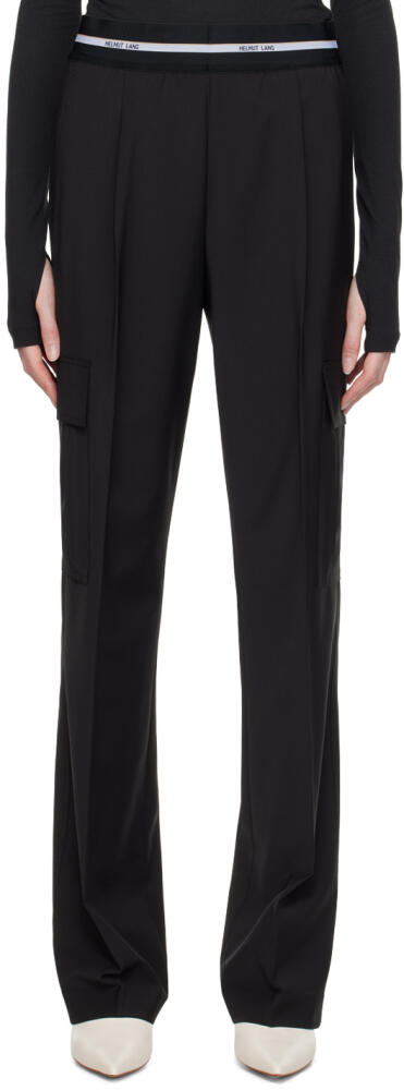 Helmut Lang Black Wide-Leg Trousers Cover