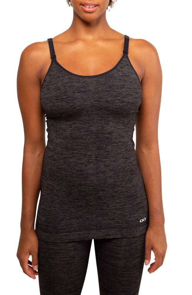 Modern Eternity Seamless Maternity/Nursing Yoga Tank in Charcoal Melange Cover