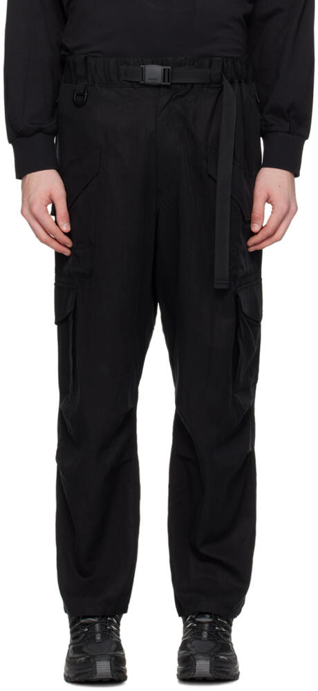 Y-3 Black Washed Cargo Pants Cover