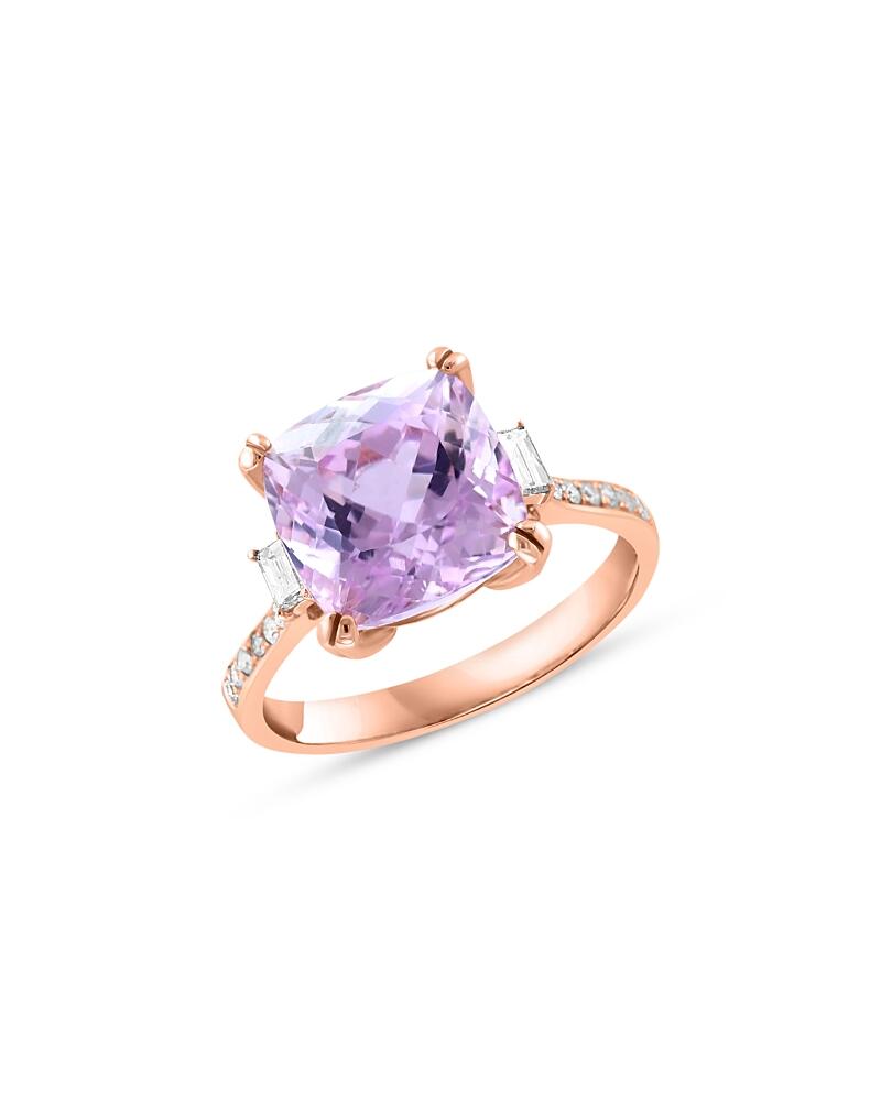 Bloomingdale's Fine Collection Kunzite & Diamond Ring in 14K Rose Gold Cover