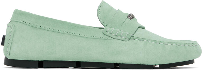 Versace Green Medusa Biggie Driver Loafers Cover