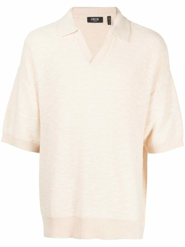 FIVE CM drop-shoulder knitted polo shirt - Neutrals Cover