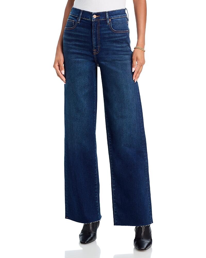 Aqua Dad High Rise Wide Leg Jeans in Dark Wash - Exclusive Cover