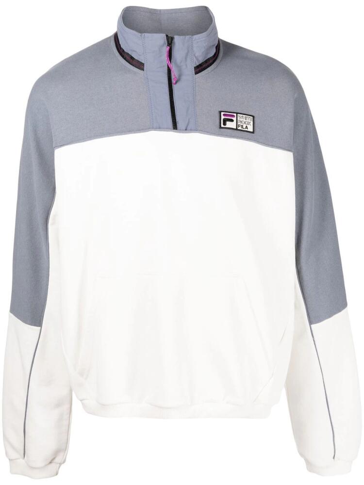 Fila logo-patch half-zip sweater - White Cover